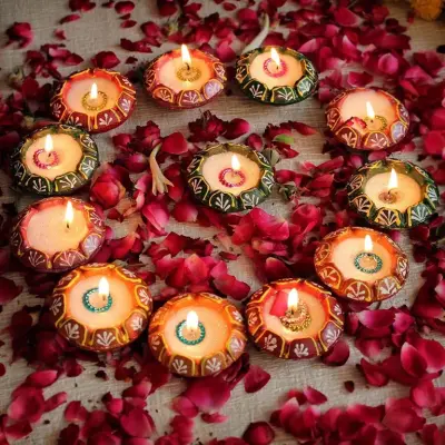Candle diya earthy small