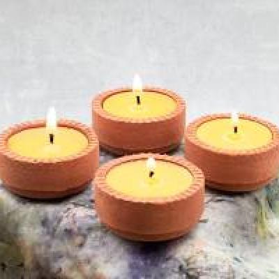 Candle diya earthy small